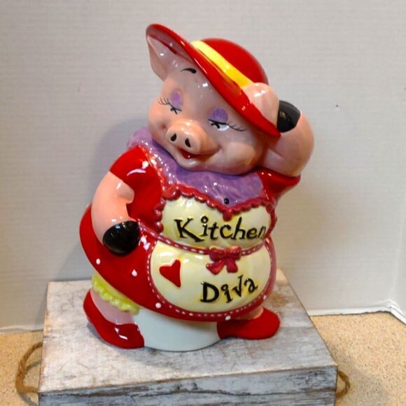 Pig Cookie Jar Kitchen Diva - Picture 1 of 7